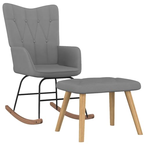 ShGaxin Schaukelstuhl mit Hocker, Sessel Wohnzimmer, Schaukelsessel, Stillsessel, Schwingsessel, Tv Sessel, Ohrensessel, Relaxsessel, Rocking Chair, Stoff Dunkelgrau ShGaxin Schaukelstuhl mit Hocker, Sessel Wohnzimmer, Schaukelsessel, Stillsessel, Schwingsessel, Tv Sessel, Ohrensessel, Relaxsessel, Rocking Chair, Stoff Dunkelgrau von ShGaxin