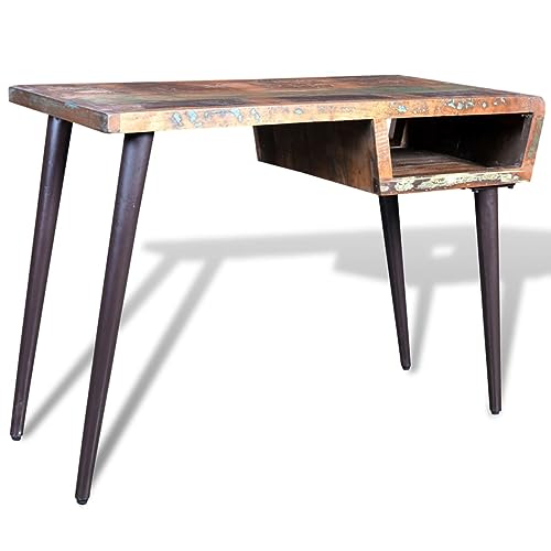 ShGaxin Schreibtisch, Computertisch, Computertisch, Studiotisch, Computertisch, Computertisch, Jugendschreibtisch, aus recyceltem Holz mit Eisenbeinen von ShGaxin