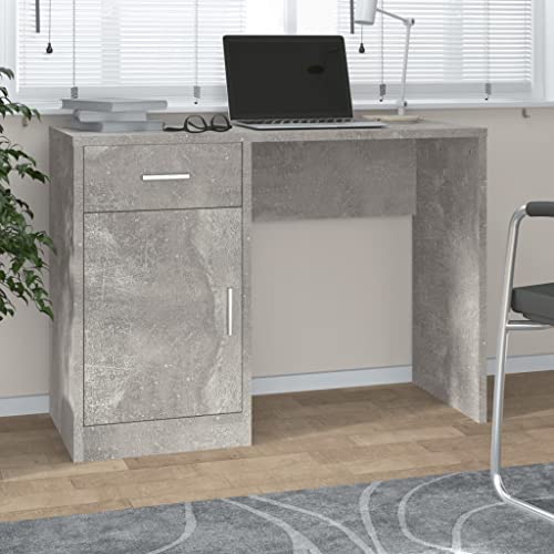 ShGaxin Schreibtisch mit Stauraum Betongrau 100x40x73 cm Holzwerkstoff, Gaming Tisch, Computertisch, Computer Desk, Office Table, Bürotisch, Arbeitstisch, Nähtisch, Pc Tisch - 342654 von ShGaxin