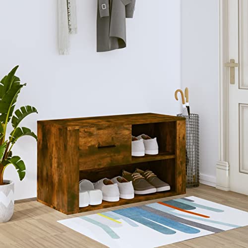 ShGaxin Schuhschrank, Schuhbank, Shoe Rack, Schuhe Schrank, Schuhkommode, Schuhregal, Mehrzweckschrank, Räuchereiche 80x35x45 cm Holzwerkstoff ShGaxin Schuhschrank, Schuhbank, Shoe Rack, Schuhe Schrank, Schuhkommode, Schuhregal, Mehrzweckschrank, Räuchereiche 80x35x45 cm Holzwerkstoff von ShGaxin