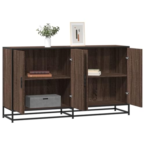 ShGaxin Sideboard Braun Eichen-Optik 134x35x76 cm Holzwerkstoff, Kommode Schlafzimmer, Kommoden & Sideboards, Wohnzimmerschrank, Flur Kommode, Zimmer Möbel - 3300819 von ShGaxin