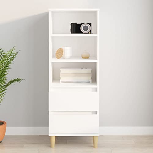 ShGaxin Sideboard Highboard Sideboard Wohnzimmerschrank Beistellschrank Sideboard Wohnzimmermöbel Holz Sperrholz Weiß 40 x 36 x 110 cm von ShGaxin