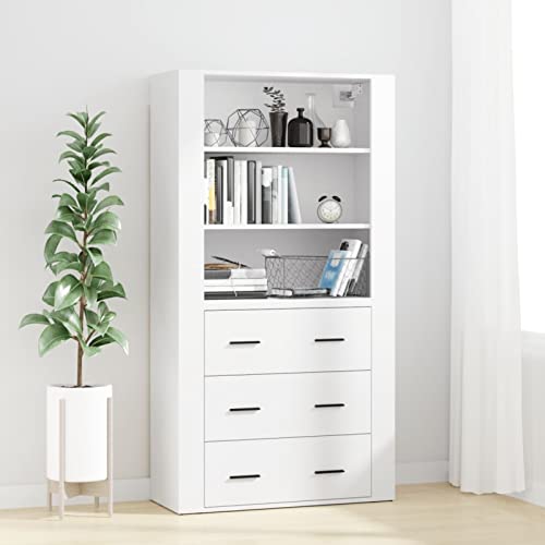 ShGaxin Sideboard Highboard Sideboard Wohnzimmerschrank Wohnzimmerschrank Sideboard Küche Esszimmer Vitrinen Wohnzimmer Beistellschrank Weiß Sperrholz von ShGaxin