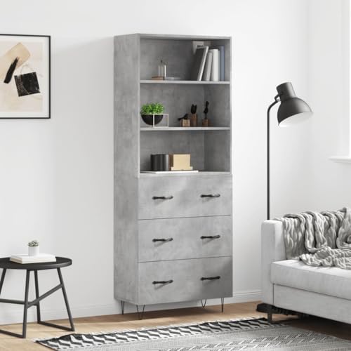 ShGaxin Sideboard Highboard Sperrholz Betongrau 69,5 x 34 x 180 cm Wohnzimmermöbel Esszimmermöbel Hilfsmöbel Sideboard Küche Sideboard Eingangsbereich 3189377 von ShGaxin