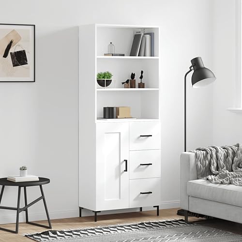 ShGaxin Sideboard Highboard weiß Sperrholz 69,5 x 34 x 180 cm Sideboard Wohnzimmer Sideboard Eingangsbereich Sideboard Küche Vitrinen Wohnzimmer Hilfsmöbel 3190021 von ShGaxin