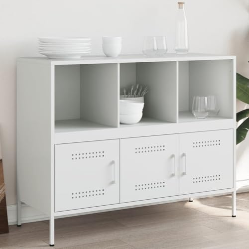 ShGaxin Sideboard Weiß 100,5x39x79 cm Kaltgewalzter Stahl, Schlafzimmer Kommode, Komodenschrank, Küchenschrank, Commode, Flurkommode, Schlafzimmerkommode, Schrank - 843095 ShGaxin Sideboard Weiß 100,5x39x79 cm Kaltgewalzter Stahl, Schlafzimmer Kommode, Komodenschrank, Küchenschrank, Commode, Flurkommode, Schlafzimmerkommode, Schrank - 843095 von ShGaxin