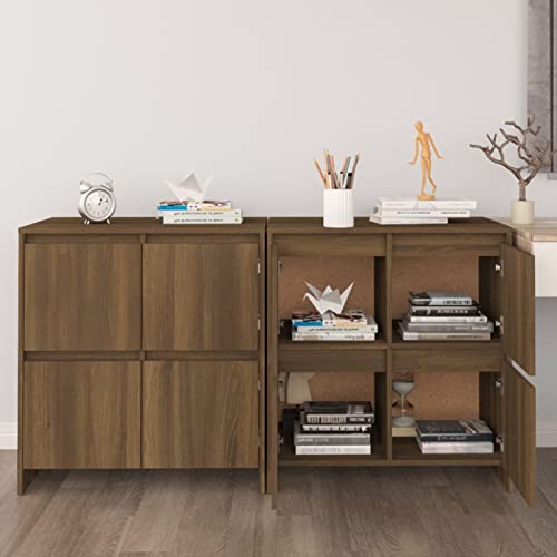 ShGaxin Sideboards 2 STK. Eiche Braun 70x41x75 cm Holzwerkstoff, Kommode Schlafzimmer, Kommoden & Sideboards, Wohnzimmerschrank, Flur Kommode, Zimmer Möbel - 3098096 von ShGaxin