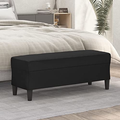 ShGaxin Sitzbank, Flur Möbel, Sitzbank Esszimmer, Bettbank, Flur Deko, Sitzhocker, Truhenbank, Schlafzimmer Möbel, Truhenbank, Schwarz 100x35x41 cm Kunstleder von ShGaxin