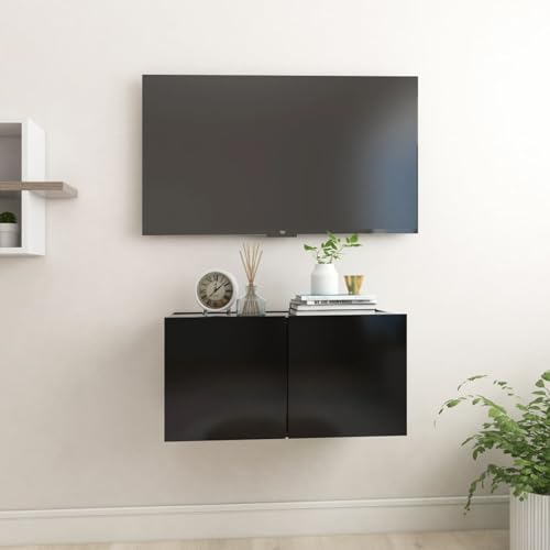 ShGaxin TV-Hängeschrank, Wandschrank Wohnzimmer, Aufsatzschrank, Schwarz 60x30x30 cm von ShGaxin