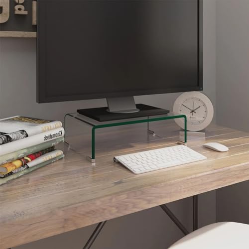 ShGaxin TV-Ständer / Computer-Aufstehhilfe, Computermonitorständer, Schreibtisch-Ständer, Schreibtisch-Zubehör, Schreibtisch-Zubehör, Bildschirmbasis, klares Glas 40 x 25 x 11 cm von ShGaxin