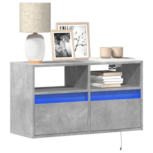 ShGaxin TV-Wandschrank mit Beleuchtung Betongrau 80x31x45 cm, Tv Board, Tv Lowboard, Tv Tisch, Fernsehschrank, Fernsehtisch, Kommode, Sideboard Wohnzimmer, Tv Sideboard - 852330 ShGaxin TV-Wandschrank mit Beleuchtung Betongrau 80x31x45 cm, Tv Board, Tv Lowboard, Tv Tisch, Fernsehschrank, Fernsehtisch, Kommode, Sideboard Wohnzimmer, Tv Sideboard - 852330 von ShGaxin