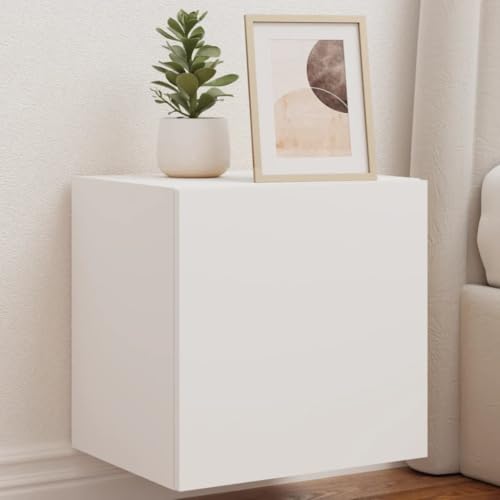 ShGaxin TV-Wandschrank mit Leuchten Weiß 40,5x35x40 cm, TV Board, TV Sideboard, Lowboard Schwebend, Schrankhalterungen Wand - 837246 von ShGaxin