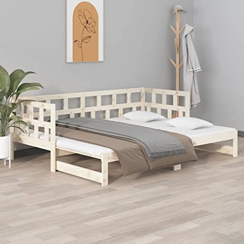 ShGaxin Tagesbett Ausziehbar Massivholz Kiefer 2X(90x200) cm, Schlafsofa, Daybed, Bettsofa, Sofa Bed, Sofabett, Schlafcouch, Jugendbett, Bettgestell, Bettcouch - 820222 von ShGaxin