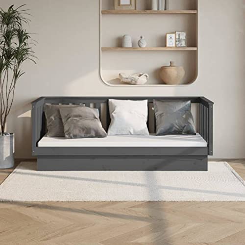 ShGaxin Tagesbett Grau 90x190 cm Massivholz Kiefer, Schlafsofa, Daybed, Bettsofa, Sofa Bed, Sofabett, Schlafcouch, Jugendbett, Bettgestell, Bettcouch - 821581 von ShGaxin