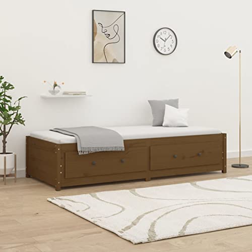 ShGaxin Tagesbett Honigbraun 90x190 cm Massivholz Kiefer, Schlafsofa, Daybed, Bettsofa, Sofa Bed, Sofabett, Schlafcouch, Jugendbett, Bettgestell, Bettcouch - 821597 von ShGaxin