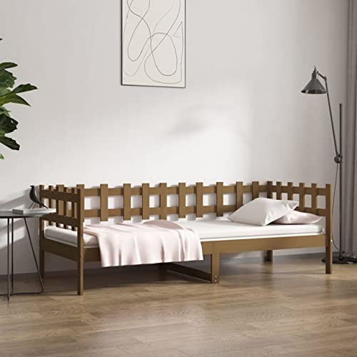 ShGaxin Tagesbett Honigbraun 90x200 cm Massivholz Kiefer, Schlafsofa, Daybed, Bettsofa, Sofa Bed, Sofabett, Schlafcouch, Jugendbett, Bettgestell, Bettcouch - 820759 von ShGaxin