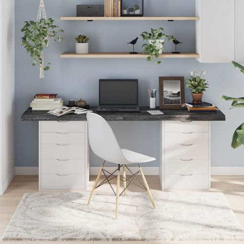 ShGaxin Tischplatte Dunkelgrau 180x40x6 cm Massivholz Eiche Behandelt, Arbeitsplatte, Holzplatte, Schreibtischplatte, Waschtischplatte, Küchenarbeitsplatte - 3156453 von ShGaxin
