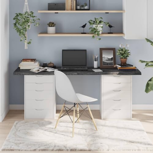 ShGaxin Tischplatte Dunkelgrau 180x50x4 cm Massivholz Eiche Behandelt, Arbeitsplatte, Holzplatte, Schreibtischplatte, Waschtischplatte, Küchenarbeitsplatte von ShGaxin