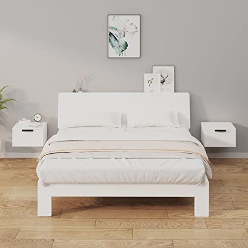 ShGaxin Wand-Nachttische 2 STK Nachtschrank, Nachtkästchen, Bedside Table, Nachtkommode, Nightstand, Nachttischschrank, Nachtkonsole, Weiß 34x30x20 cm von ShGaxin
