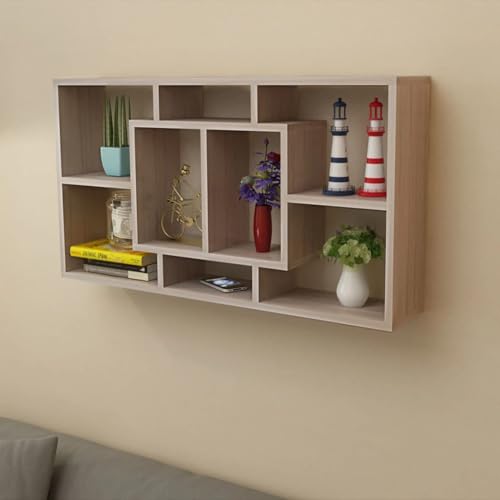 ShGaxin Wandregal Hängeregal mit 8 Fächern Eichefarbe, Schweberegal, Regal Wand, Bücherregal, Hängeregal, Regalbrett, Küchenregal, Zimmer Regal, Wandboard ShGaxin Wandregal Hängeregal mit 8 Fächern Eichefarbe, Schweberegal, Regal Wand, Bücherregal, Hängeregal, Regalbrett, Küchenregal, Zimmer Regal, Wandboard von ShGaxin