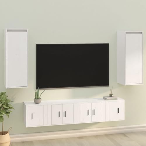 ShGaxin Wandschränke 2 STK TV Board, TV Sideboard, Lowboard Schwebend, Schrankhalterungen Wand, Weiß 30x30x80 cm Massivholz Kiefer ShGaxin Wandschränke 2 STK TV Board, TV Sideboard, Lowboard Schwebend, Schrankhalterungen Wand, Weiß 30x30x80 cm Massivholz Kiefer von ShGaxin