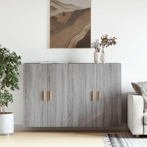 ShGaxin Wandschränke 2 STK. Grau Sonoma Holzwerkstoff, Hängeschrank, Badezimmerschrank, Badschrank, Aufsatzschrank, Gewürzschrank, Wall Cabinet - 3197879 von ShGaxin