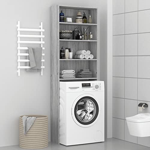 ShGaxin Waschmaschinenschrank Grau Sonoma 64x24x190 cm Toilettenschrank, Überbauschrank, Waschmaschinenregal, Aufbewahrung Über Der Waschmaschine, Regal Für Toilette, Waschmachinenüberschrank ShGaxin Waschmaschinenschrank Grau Sonoma 64x24x190 cm Toilettenschrank, Überbauschrank, Waschmaschinenregal, Aufbewahrung Über Der Waschmaschine, Regal Für Toilette, Waschmachinenüberschrank von ShGaxin