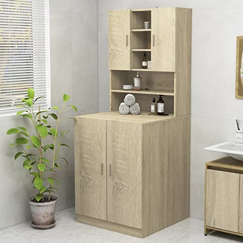 ShGaxin Waschmaschinenschrank Sonoma-Eiche 70,5x25,5x90 cm Toilettenschrank, Überbauschrank, Waschmaschinenregal, Aufbewahrung Über Der Waschmaschine, Regal Für Toilette, Waschmachinenüberschrank ShGaxin Waschmaschinenschrank Sonoma-Eiche 70,5x25,5x90 cm Toilettenschrank, Überbauschrank, Waschmaschinenregal, Aufbewahrung Über Der Waschmaschine, Regal Für Toilette, Waschmachinenüberschrank von ShGaxin