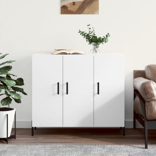 ShGaxin Weißes Sideboard 90 x 34 x 80 cm aus mehrschichtigem Holz, modernes Wohnzimmer, Anrichte und Buffet Esszimmer - 828116 von ShGaxin