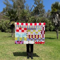 Handgemachtes Regenbogen Quilt Wandbehang Handgemachtes Regenbogen Quilt Wandbehang von ShaadeeMae