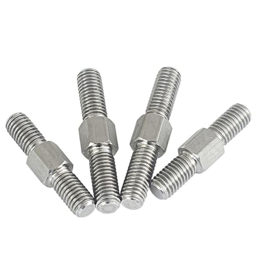 1 Stück M3-Gewindestangen mit Doppelkopf – 5 Stück 30/50/60/70/80 mm, Edelstahl 304, Links- und Rechtsgewinde, Außensechskantkopf(M3 x 40MM) von ShaaoTng
