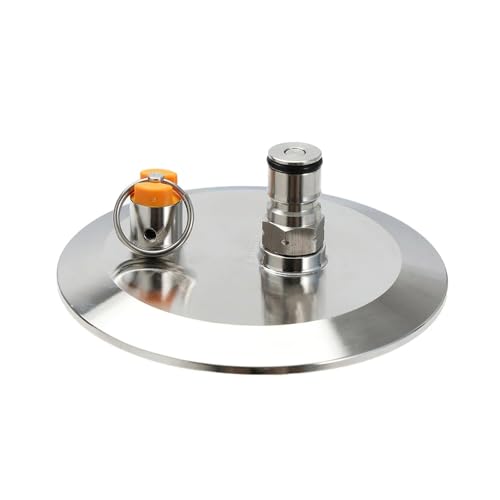 1 x Tri-Clamp-Endkappe mit Gas-Kugelverschlusspfosten und 17 PSI PRV – 3"/4" Trockentrichter-Zubehör for Heimbrauereien und Mikrobrauereien(4"TC) von ShaaoTng