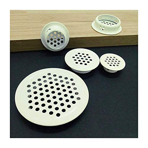 10 Stück Lüftungsschlitze aus Edelstahl mit Netzlöchern for Kleiderschrankschränke – Lamellenlüftungsabdeckung in milchweißer Farbe(Flat 53mm) von ShaaoTng