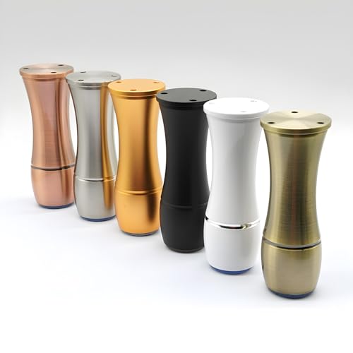 2-teiliger Ersatz for Möbelbeine aus Aluminium – höhenverstellbare Tischfüße for Couch, Sofa, Kommode – mit Anti-Rutsch-Pads(Copper,80mm/3.15inch) von ShaaoTng