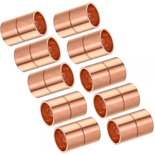 Gerader Verbindungsadapter for Kupferrohrkupplungen – 10 Stück, Lötverbindung for Sanitärinstallationen, Kupfermaterial(ID8*T0.8mm) von ShaaoTng