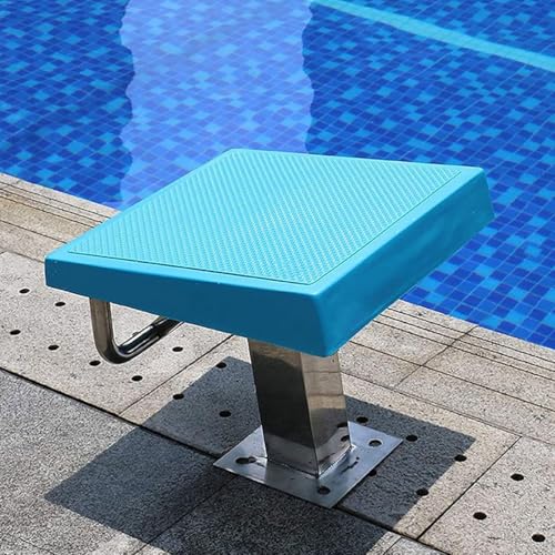 ShaaoTng 1 Stück 304 SS-Sprungplattform – rutschfestes, um 15° geneigtes Sprungbrett, Schwimmbadausrüstung for Wettkämpfe und Freizeit(Blue) von ShaaoTng