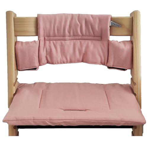 Shabany® Hochstuhl Sitzkissen 100% Bio Baumwolle | Classic Kissen Sitzbezug | Hochstuhlauflage | 2-teilig passend für Stokke Tripp Trapp Kinderhochstuhl |maschinenwaschbar | einfache Befestigung von Shabany