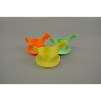 3 Bunte Vintage Eierbecher/Sonja Plastic | Ddr 70Er von ShabbRockRepublic