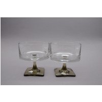 Mcm Rosenthal Studio Linie Kristall Gläser, 2 Champagner Schalen, Serie Berlin, Design Georg Jensen, Rauchglas von ShabbRockRepublic