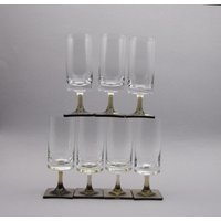 Mcm Rosenthal Studio Linie Kristall Gläser, 7 Aperitif Weingläser, Serie Berlin, Design Georg Jensen, Rauchglas von ShabbRockRepublic