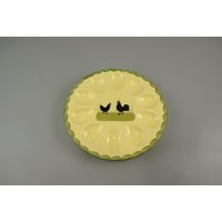 Selten Vintage Geschirr Aus Steingut Von Zeller Keramik/Hahn Und Henne Eierteller | Germany 60Er von ShabbRockRepublic