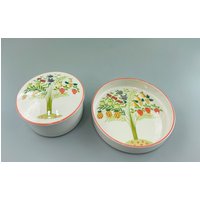 Villeroy Und Boch Apetito/Bon Appetit Deckeldose Kleine Schale, Servierteller, Snackschale, Dekor Früchte, Obstbaum, Vitro Porzellan von ShabbRockRepublic