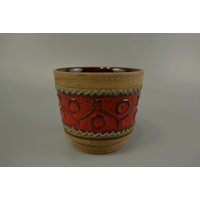 Vintage Blumentopf/Übertopf Carstens Tönnieshof Rot | West German Pottery 60Er von ShabbRockRepublic