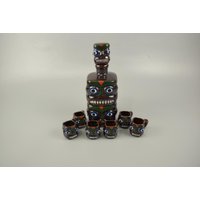 Vintage Flasche | Totem Inkusive 6 Schnapsbecher/Victoria Ceramics | Japan 60Er Vintage Flasche | Totem Inkusive 6 Schnapsbecher/Victoria Ceramics | Japan 60Er von ShabbRockRepublic