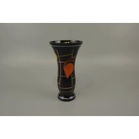 Vintage Hyalith Schwarzglasvase/Glasvase Vase | Germany 50Er von ShabbRockRepublic