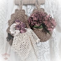 Louisa - Hängekorb Jutekorb Primitiv Farmhouse Utensilo Hängedeko Shabby-Chic Unikat Louisa - Hängekorb Jutekorb Primitiv Farmhouse Utensilo Hängedeko Shabby-Chic Unikat von ShabbyVintageHouseDE