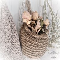 Louisa - Hängekorb Jutekorb Primitiv Farmhouse Utensilo Hängedeko Shabby-Chic Unikat Louisa - Hängekorb Jutekorb Primitiv Farmhouse Utensilo Hängedeko Shabby-Chic Unikat von ShabbyVintageHouseDE