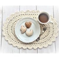 Tischset - Oval Guinevere in Natur Aus 100% Bw Tischset - Oval Guinevere in Natur Aus 100% Bw von ShabbyVintageHouseDE