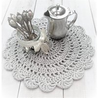 Tischset - Rund Florine in Grau Aus 100% Bw Tischset - Rund Florine in Grau Aus 100% Bw von ShabbyVintageHouseDE
