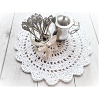 Tischset - Rund Florine in Weiß Aus 100% Bw Tischset - Rund Florine in Weiß Aus 100% Bw von ShabbyVintageHouseDE